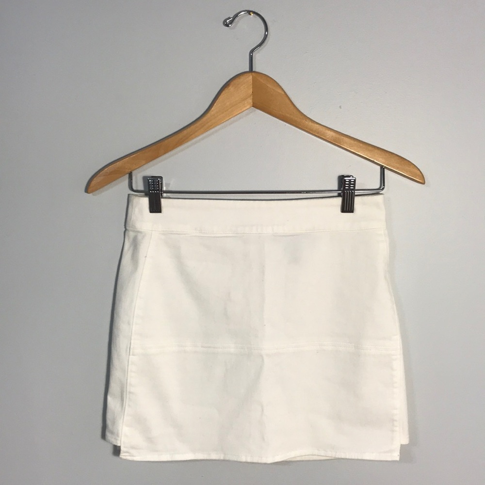 White mini skirt